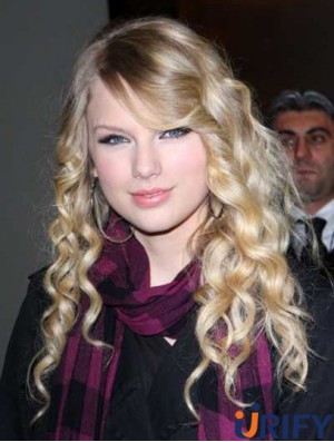 Capless With Bangs Wellige lange blonde blonde  Perücken