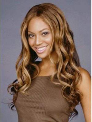 Brown Long Wavy ohne Pony Lace Front 22 Zoll  Perücken