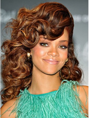 Brown Curly Layered Lace Front 18 Zoll Unglaubliche  Perücken