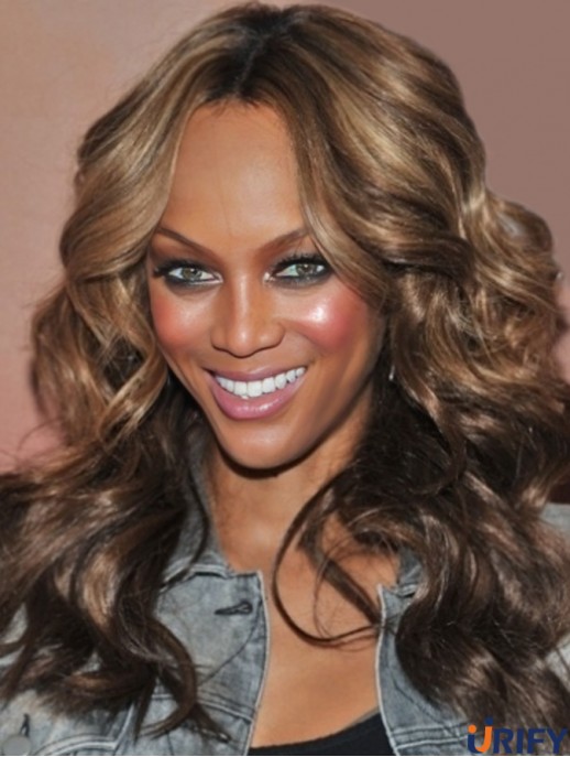Ombre / 2 Tone Wavy ohne Pony Lace Front 18 Zoll Trendy Tyra Banks Perücken