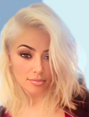 Blonde Layered Synthetic 9  inchCurly Lace Front Perücken
