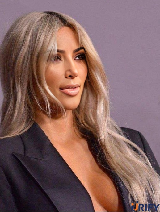Long Remy Echthaar Lace Front 22  inchWellenförmige blonde  Perücken