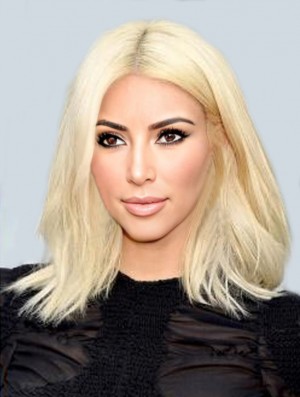 Schulterlange Spitze vorne 14  inchStraight Blonde Remy Menschenhaar  Perücken