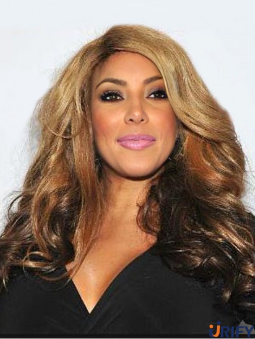 Blonde Synthetic 22  inchLang ohne Pony Curly Capless  Perücken