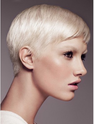 Capless Boycuts Short Straight 8  inchPlatinblonde Fabulous Fashion Perücken