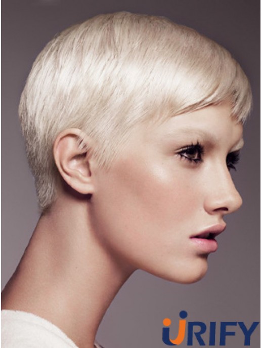Capless Boycuts Short Straight 8  inchPlatinblonde Fabulous Fashion Perücken