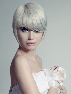 Capless Grey Short Straight 10 Zoll Frisuren Mode Perücken
