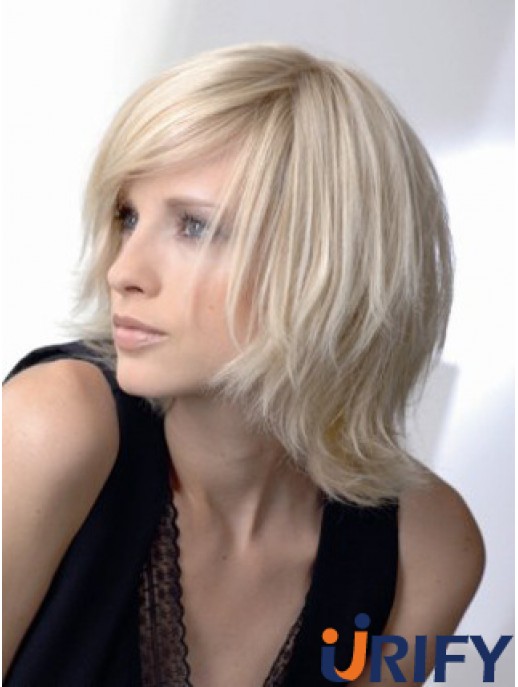 Volle Spitze geschichtet Kinnlänge gewellt 12 Zoll platinblond Amazing Fashion Perücken