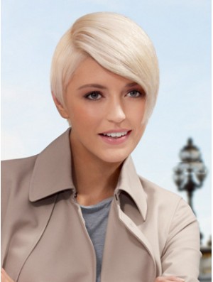 Lace Front Boycuts Short Straight 8  inchPlatinblonde Style Fashion Perücken