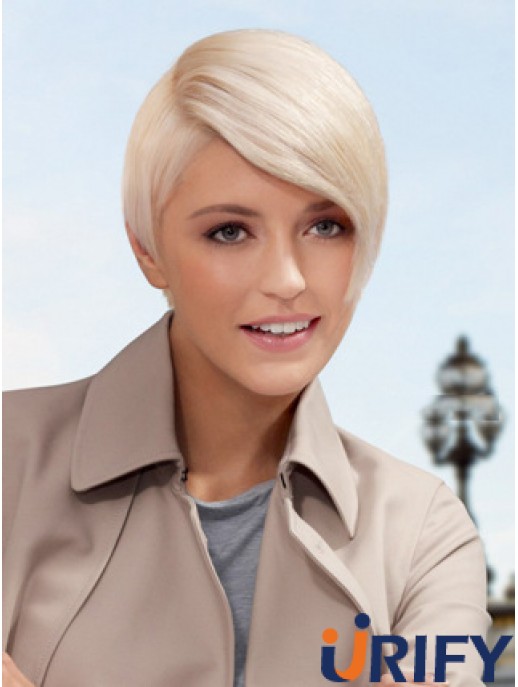 Lace Front Boycuts Short Straight 8  inchPlatinblonde Style Fashion Perücken