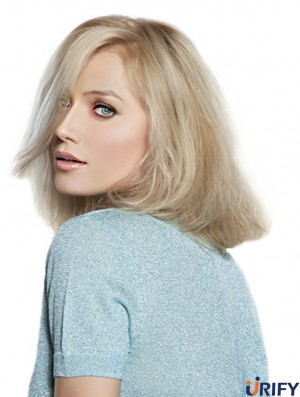 Volle Spitze geschichtet Kinn Länge gewellt 14  inchPlatinblond Fabulous Fashion Perücken
