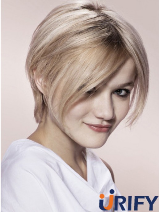 Capless Grey Short Straight 8  inchBlonde Mode Mode Perücken