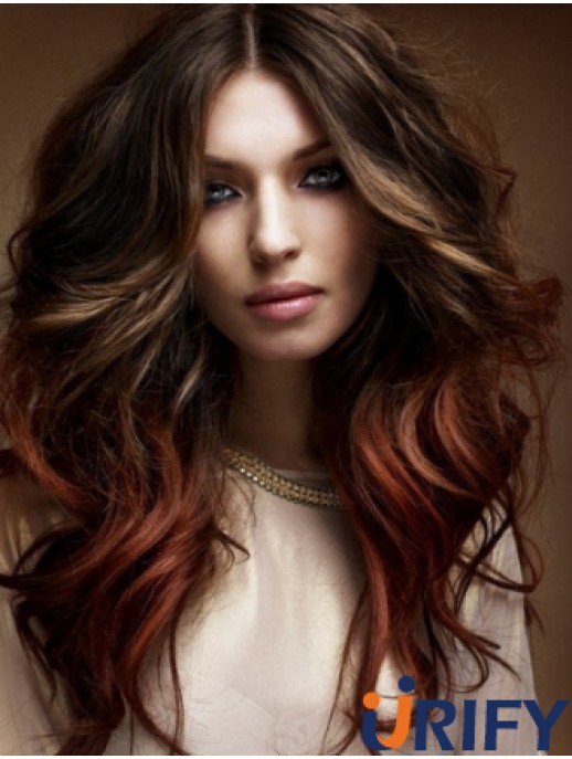 Beste Ombre / 2 Tone Long Wavy Layered 20  inchHuman Lace Perücken