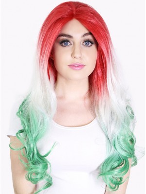 22  inchOmbre / 2 Tone Long ohne Pony Wellige Perfect Lace Perücken