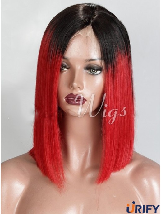 Kinnlänge Ombre / 2 Tone Straight Bobs Discount Afroamerikaner Perücken
