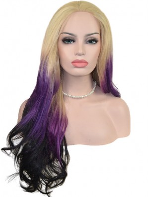 22  inchOmbre / 2 Tone Long ohne Pony Wellige Great Lace Perücken