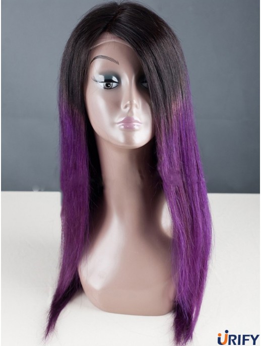 Lange gerade ohne Pony voller Spitze 18  inchDesigned Black Women Perücken