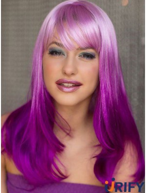 Erstaunliche Ombre / 2 Tone Long Wavy mit Pony 18  inchHuman Lace Perücken