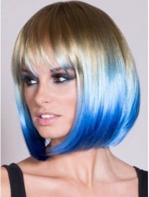 Kinnlänge gerade mit Pony Lace Front 22  inchBeliebte schwarze Frauen Perücken