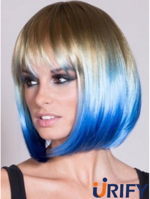 Kinnlänge gerade mit Pony Lace Front 22  inchBeliebte schwarze Frauen Perücken