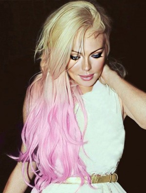 Style Ombre / 2 Tone Long Wavy ohne Pony 22  inchHuman Lace Perücken