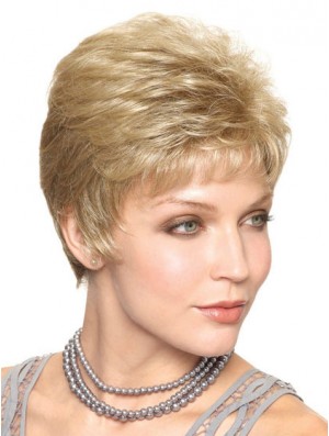 Cropped Straight Capless Boycuts 6  inchTrendy Synthetic Perücken