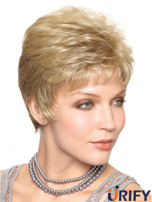 Cropped Straight Capless Boycuts 6  inchTrendy Synthetic Perücken