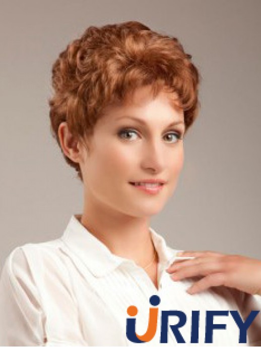 Wellige Auburn Sleek Cropped Classic Perücken