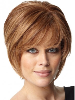 Auburn Straight Chin Länge Bobs Capless Günstige Damen Perücken UK