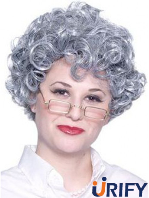 Curly Lace Front 8 Zoll besten kurzen grauen Perücken