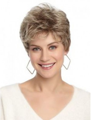Lace Front Wavy Layered Short 8 Zoll Frisuren Menschenhaar Perücken