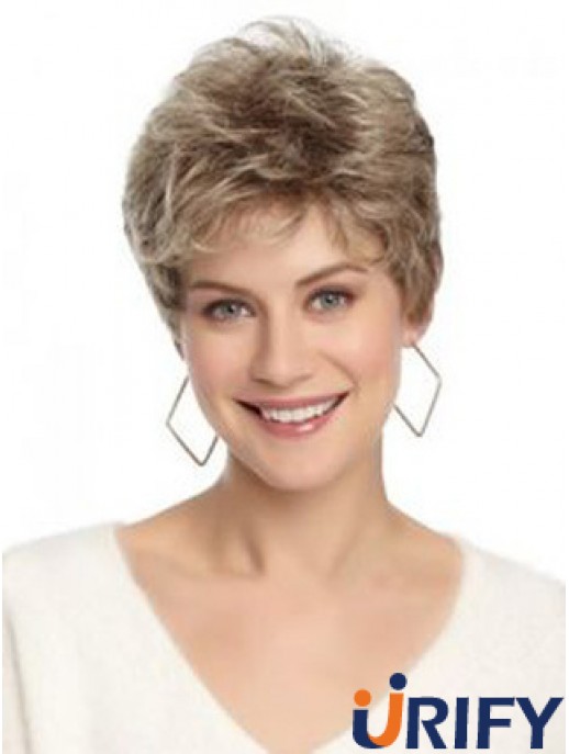 Lace Front Wavy Layered Short 8 Zoll Frisuren Menschenhaar Perücken