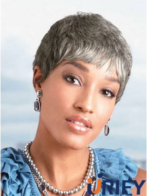 Ladies Grey Perücken Kinnlänge Straight Style Grey Cut
