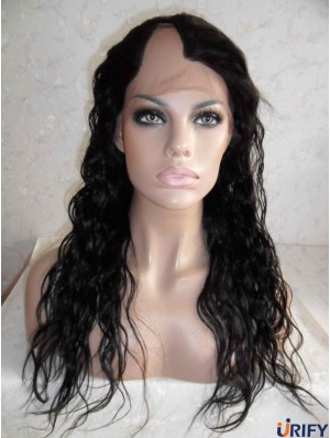 Fabulous Black Long Wavy U Teil Perücken