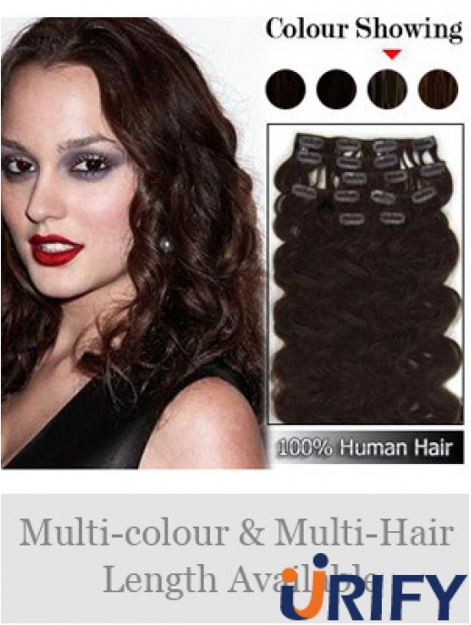 Exquisite Auburn Wavy Remy Echthaarspange in Haarverlängerungen