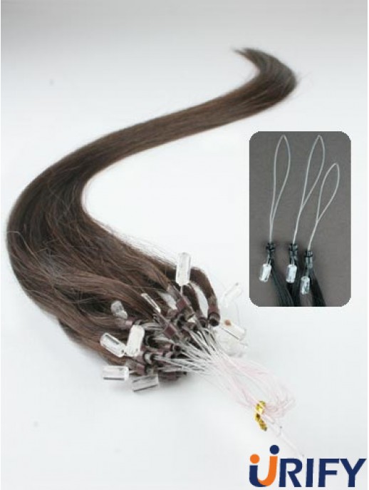 Exquisite Brown Straight Micro Loop Ring Haarverlängerungen