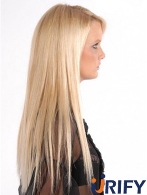 Beliebte Blonde Straight Remy Echthaarspange in Haarverlängerungen