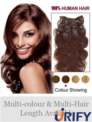 Online Auburn Wavy Remy Echthaarspange in Haarverlängerungen