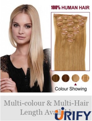 Top Blonde Straight Remy Echthaarspange in Haarverlängerungen