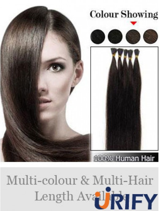 Brown Straight Stick / I Tip Haarverlängerungen