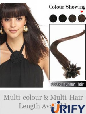 Brown Straight Hochwertige Haarverlängerungen mit Nagel / U-Spitze