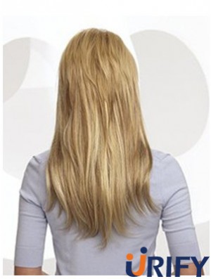 Günstige Blonde Straight Remy Echthaar-Clip in Haarverlängerungen
