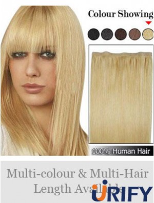 Straight Remy Echthaar Blond Geeignete Schussverlängerungen