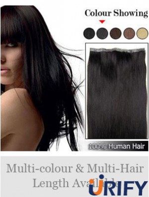 Straight Remy Echthaar Black Incredible Weft Extensions