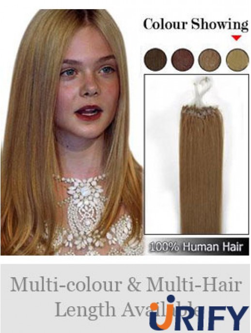 Hochwertige Brown Straight Micro Loop Ring Haarverlängerungen