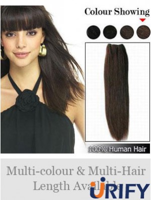 Straight Remy Human Hair Brown Langlebige Schussverlängerungen