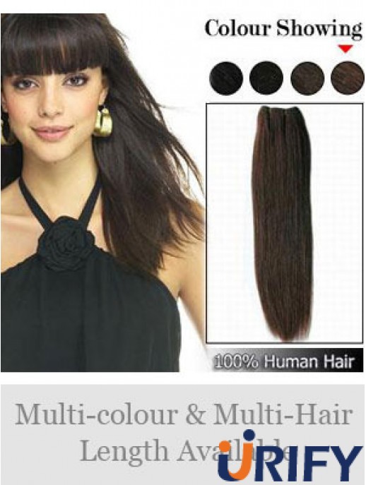 Straight Remy Human Hair Brown Langlebige Schussverlängerungen