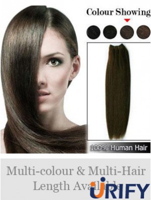 Straight Remy Menschenhaar Brown Soft Weft Extensions