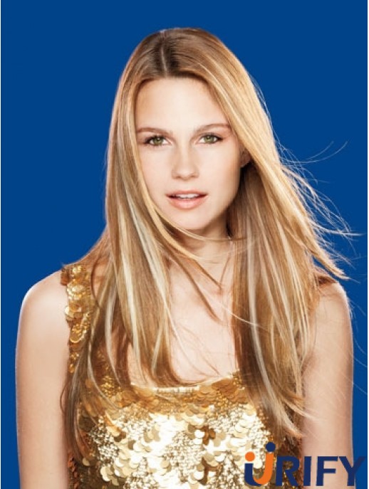 Straight Remy Echthaar Brown Top Weft Extensions