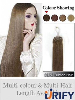 Fabulous Brown Straight Micro Loop Ring Haarverlängerungen